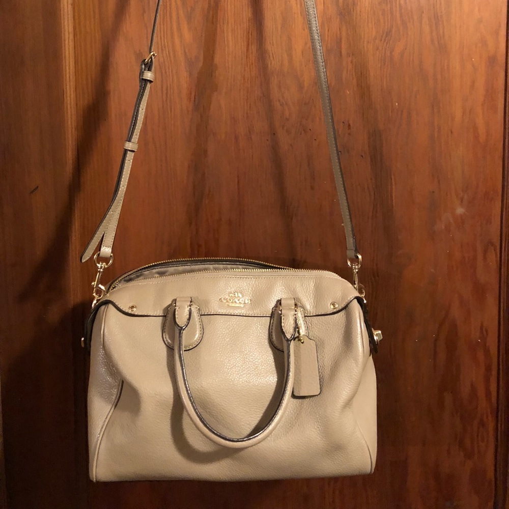 Coach satchel handbag - tan